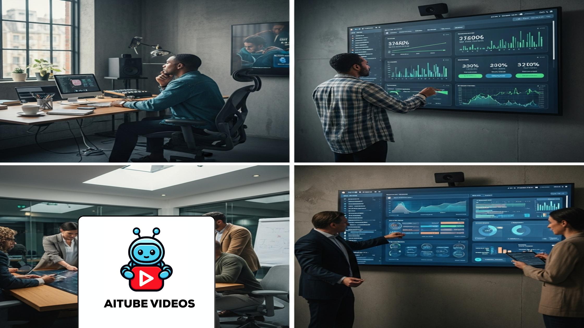 Creator reviewing monetization dashboard for AI videos, analyzing revenue strategies.